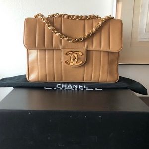 Chanel vintage 24k gold plated Jumbo Chanel bag Rare